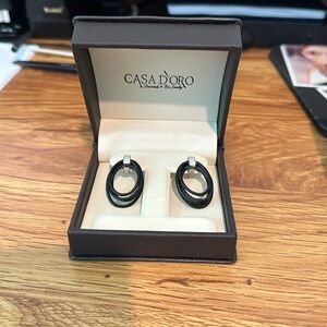 Casa D’Oro Alor Signature Cable Diamond Droplet Stud Earrings